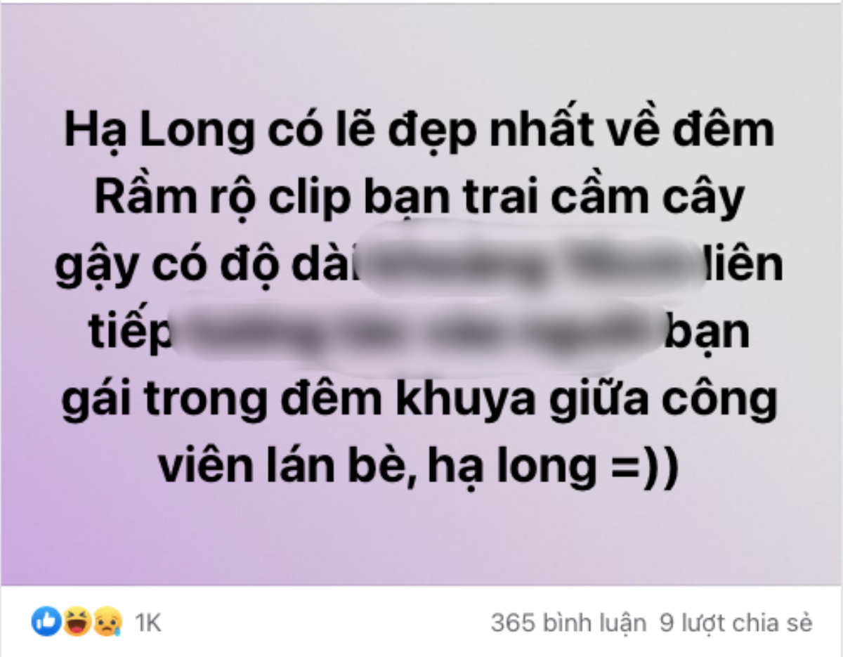 Cặp đôi lộ clip 'nóng' ở công viên Hạ Long: Phản cảm nhiều người comment khẩn thiết 'xin link' công khai Ảnh 1