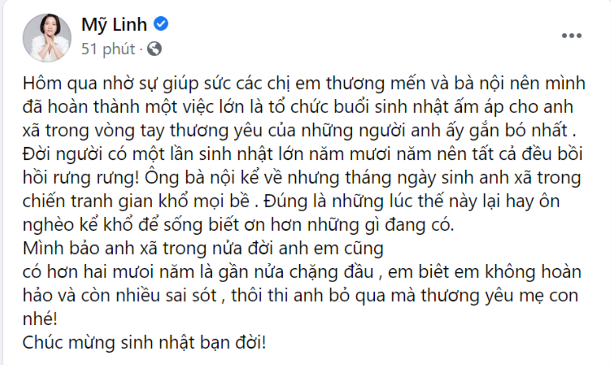 Diva Mỹ Linh làm một việc đầy ý nghĩa trong ngày đặc biệt của 'anh xã' Ảnh 2