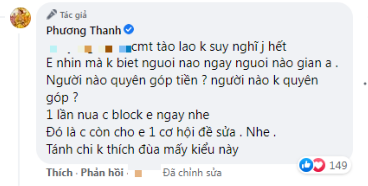 Bị netizen 'cảnh báo' việc ăn chặn từ thiện, Phương Thanh có động thái 'gắt' Ảnh 3