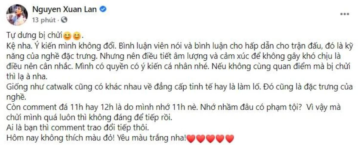 Đăng đàn chê bình luận viên bóng đá, Xuân Lan ăn mắng 'đỡ không kịp' Ảnh 6