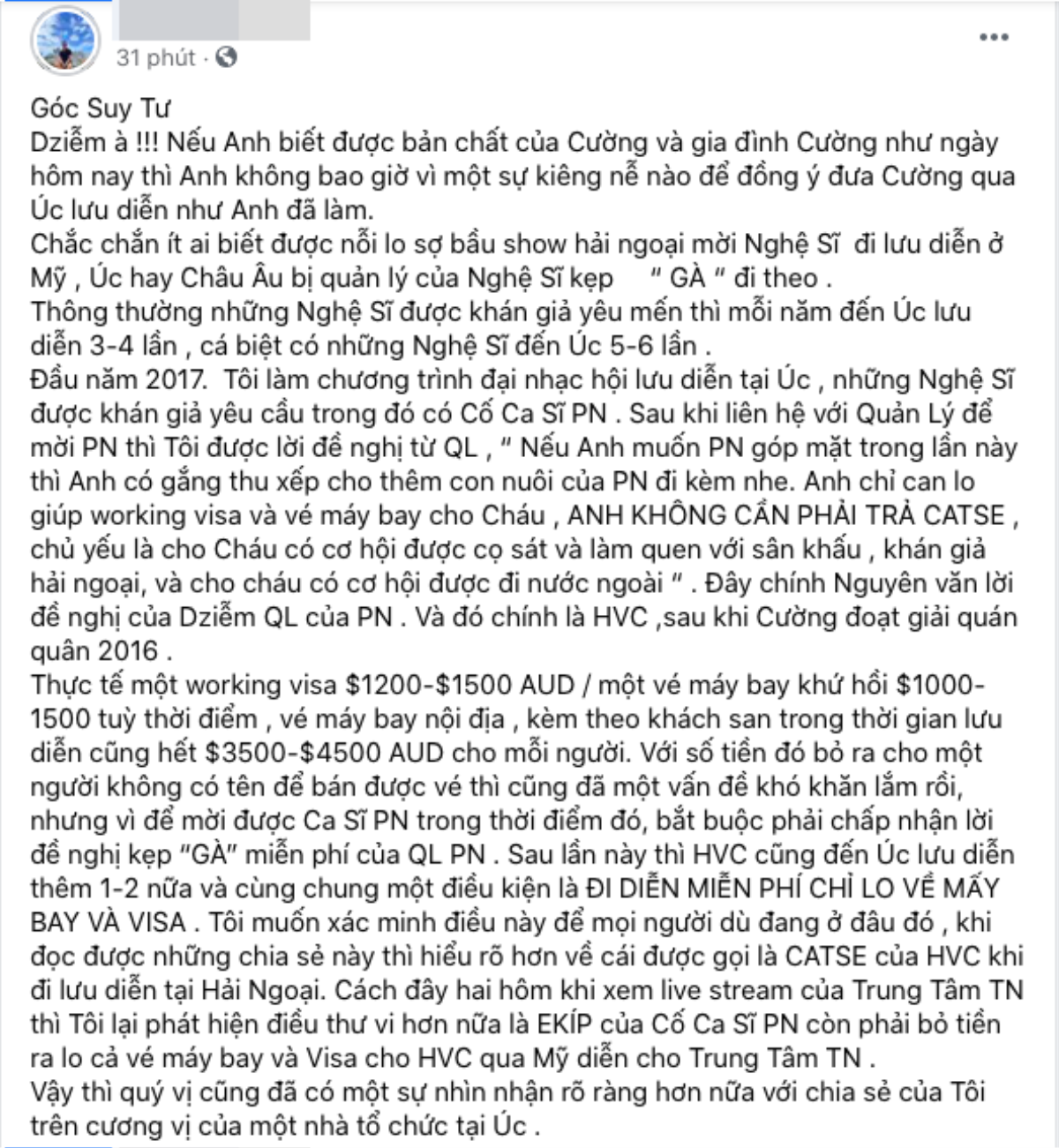 Một 'ông bầu' hải ngoại xin lỗi ca sĩ Phi Nhung, 'nói rõ sự thật' cát-sê Hồ Văn Cường khi lưu diễn ở Úc Ảnh 2