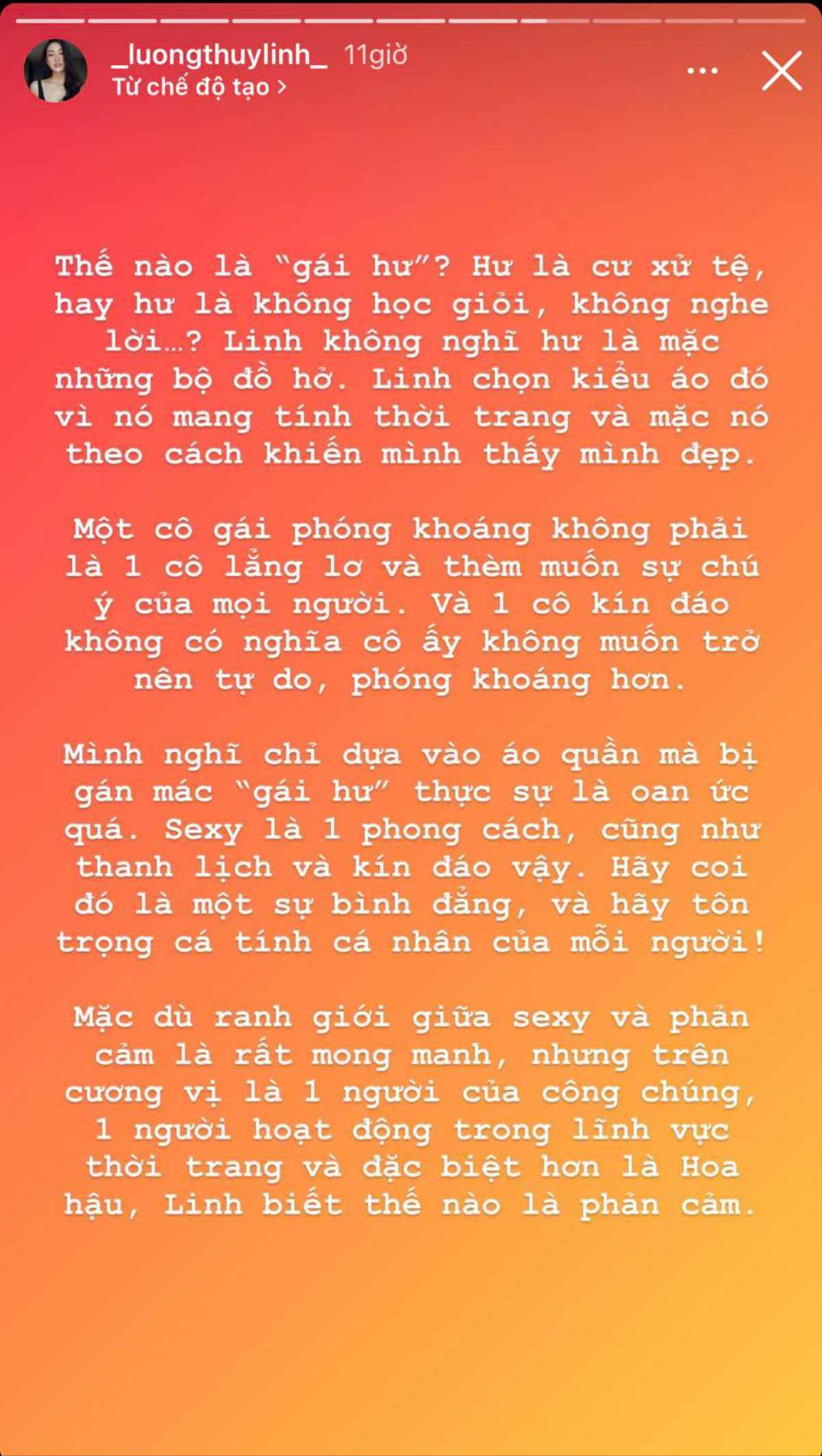 Hoa hậu Lương Thùy Linh bức xúc khi bị nói ăn mặc phản cảm: 'Thật sự oan ức' Ảnh 2