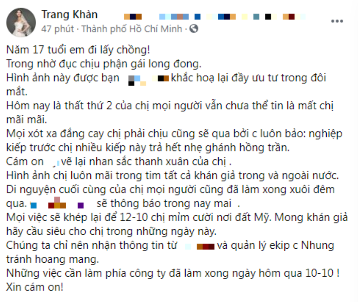 Quản lý Phi Nhung lên tiếng trước thông tin di nguyện cố ca sĩ sẽ được công bố trong nay mai Ảnh 2