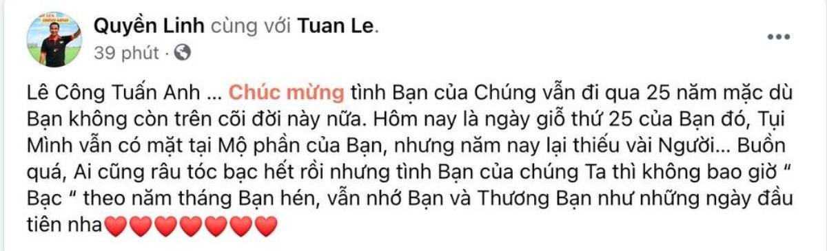 Quyền Linh và chồng NSND Hồng Vân đến thăm mộ cố diễn viên Lê Công Tuấn Anh Ảnh 1