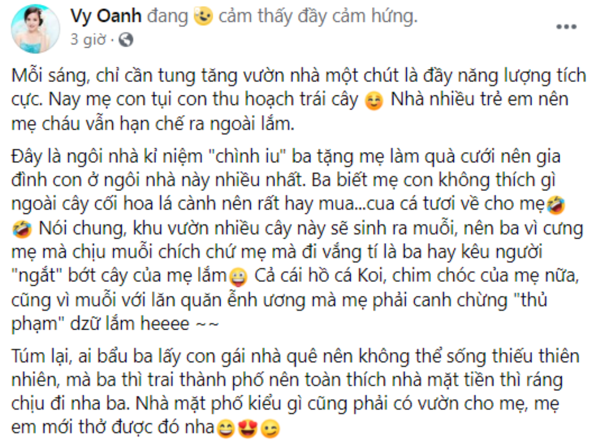 Vy Oanh khoe biệt thự chồng tặng với vườn trái cây, hồ cá Koi Ảnh 3