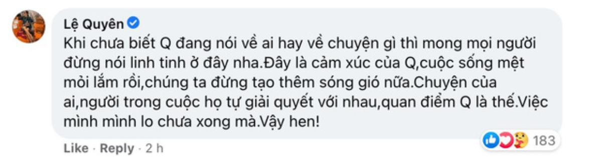 Lệ Quyên lên tiếng đính chính khi bị netizen nghi ngờ nữ ca sĩ ẩn ý nói tới lùm xùm cát-sê Hồ Văn Cường Ảnh 5