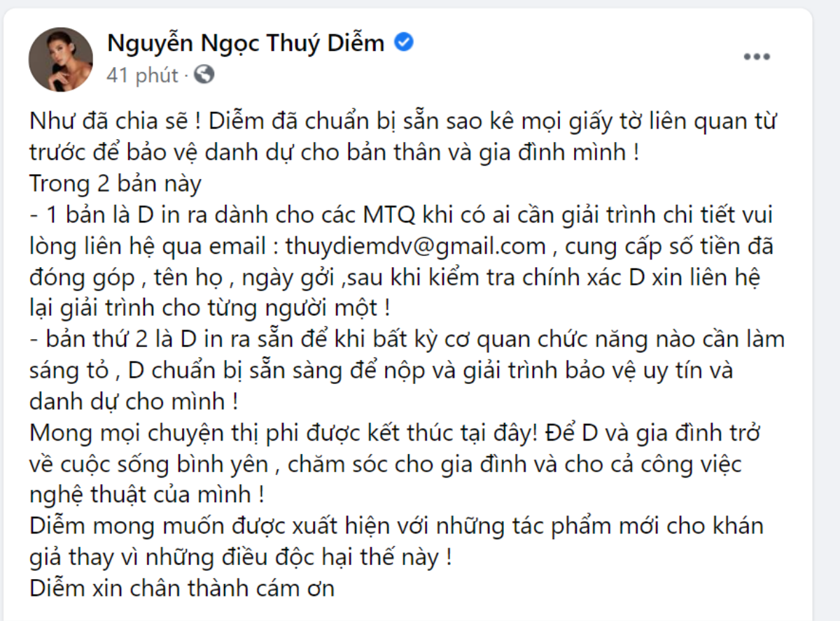 Thúy Diễm in sẵn sao kê, sẵn sàng giải trình cho từng người và đối chất với cơ quan chức năng Ảnh 3