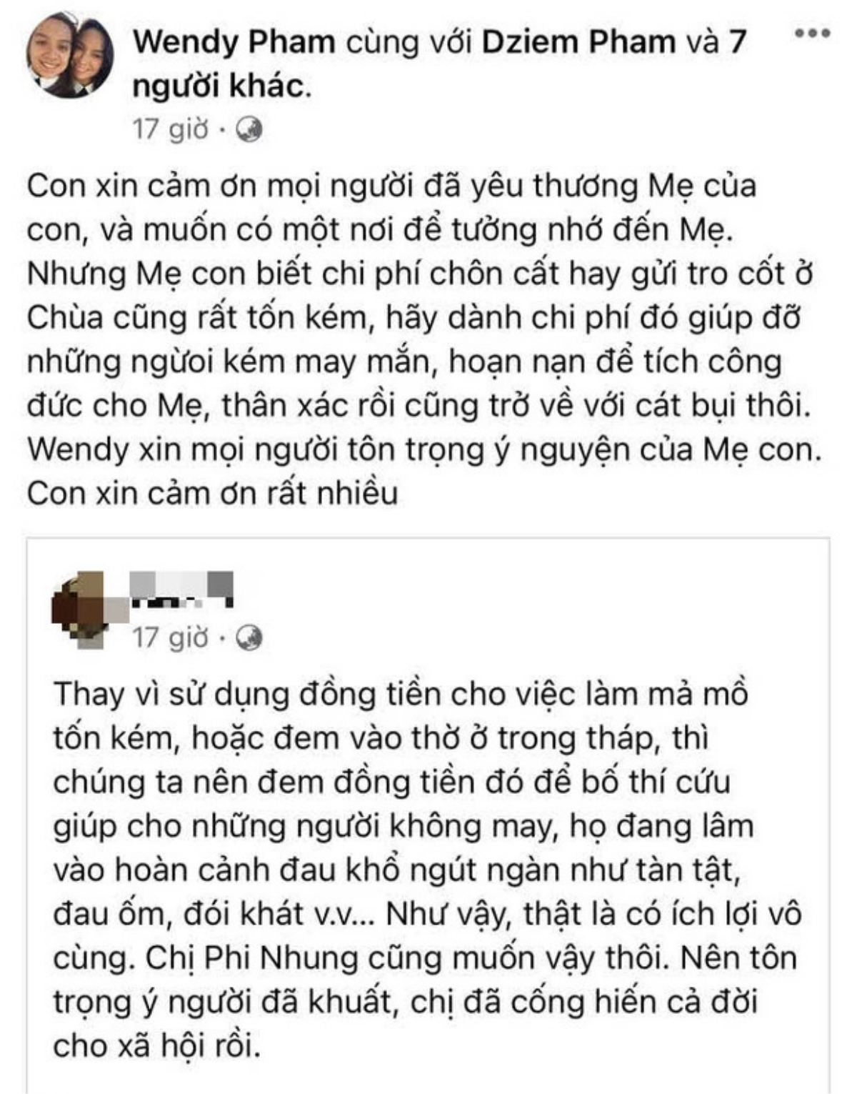 Bị fan phản đối việc rải tro cốt cố ca sĩ Phi Nhung xuống biển, con gái giải thích lý do Ảnh 1