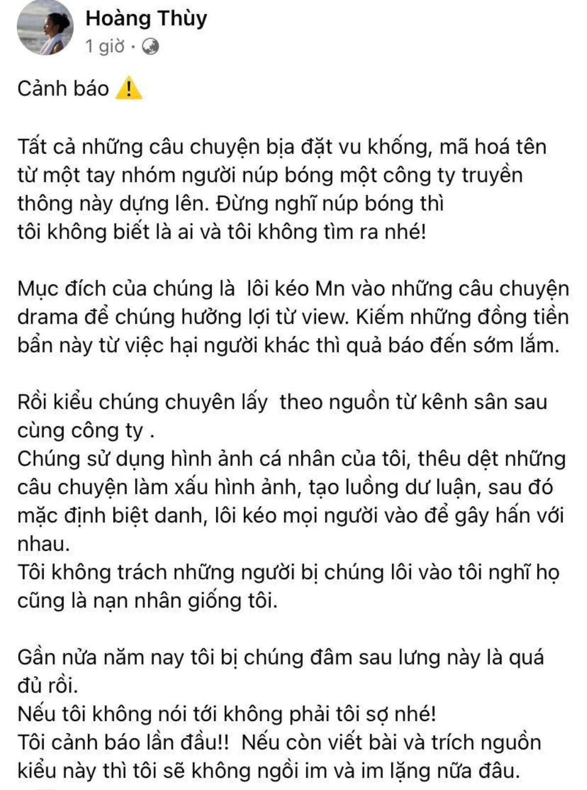 Bị gọi là 'Á hậu Xà Neo' Hoàng Thùy nổi giận: 'Tôi cảnh báo, tôi sẽ không ngồi im nữa đâu' Ảnh 2