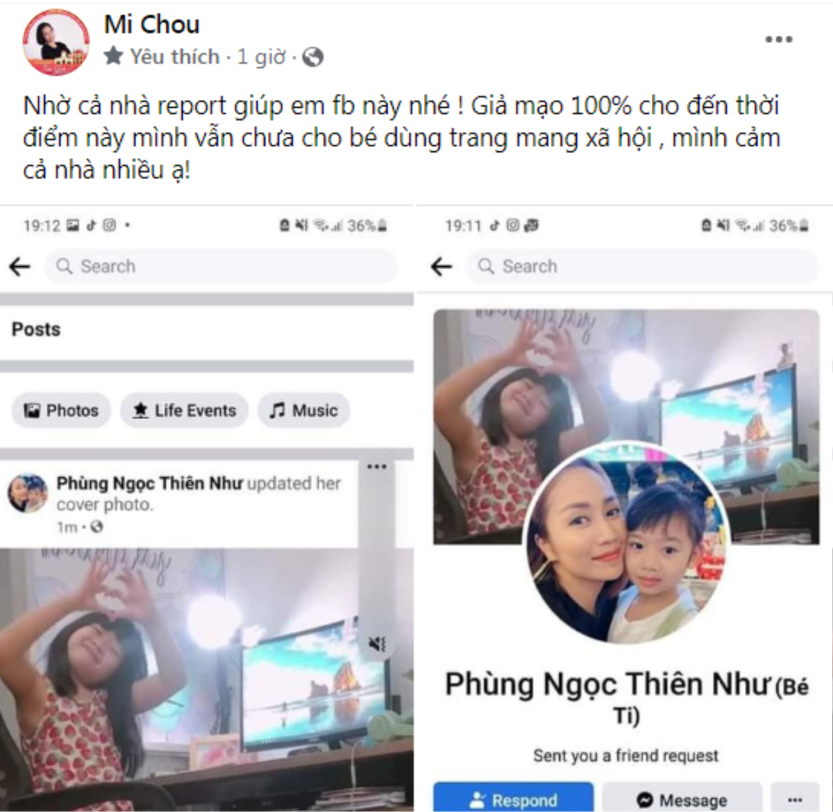 Con gái cố diễn viên Mai Phương mới 8 tuổi đã bị giả mạo Facebook trục lợi, bảo mẫu lập tức lên tiếng Ảnh 4