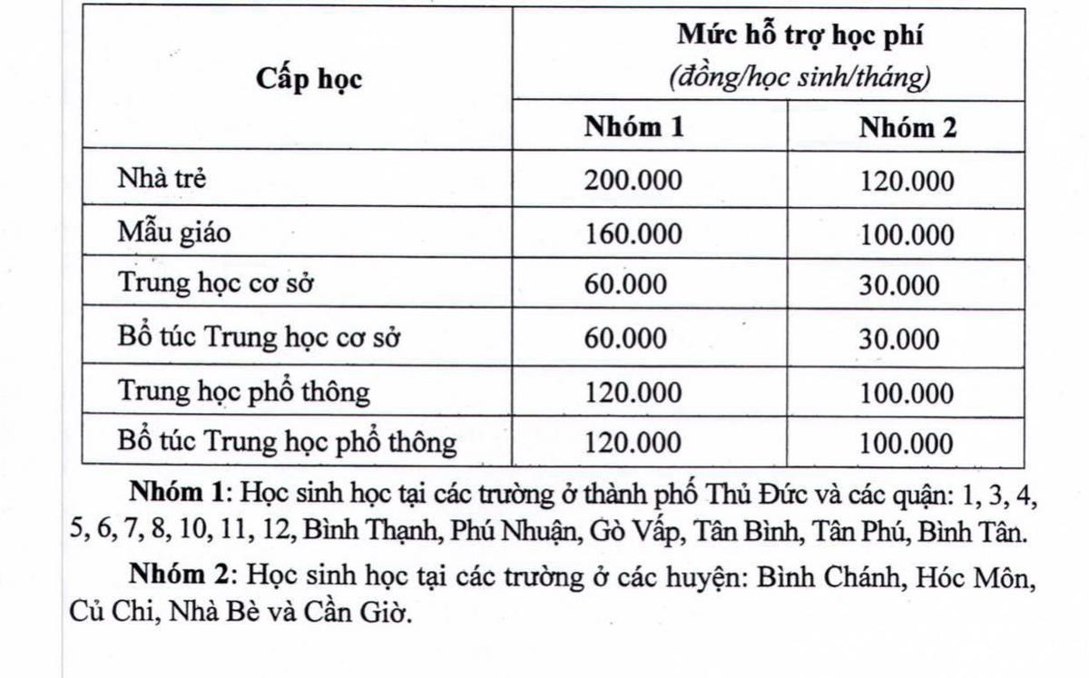 TP.HCM triển khai hỗ trợ học phí cho các cấp học Ảnh 1