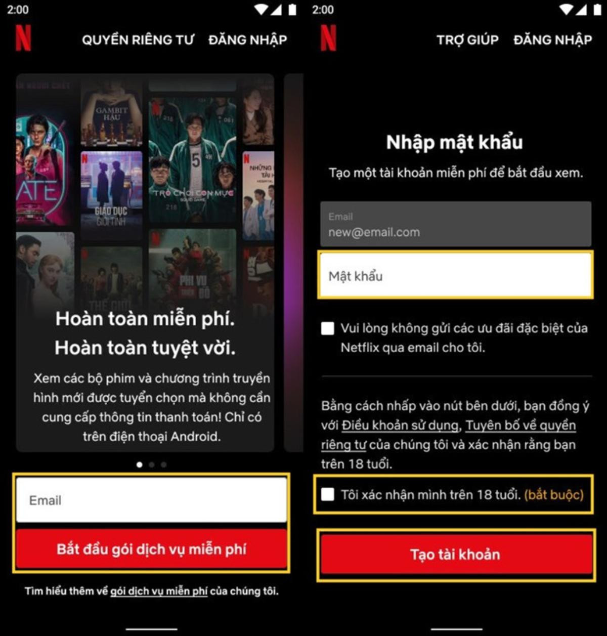 Cách xem Netflix miễn phí trên điện thoại Android Ảnh 3