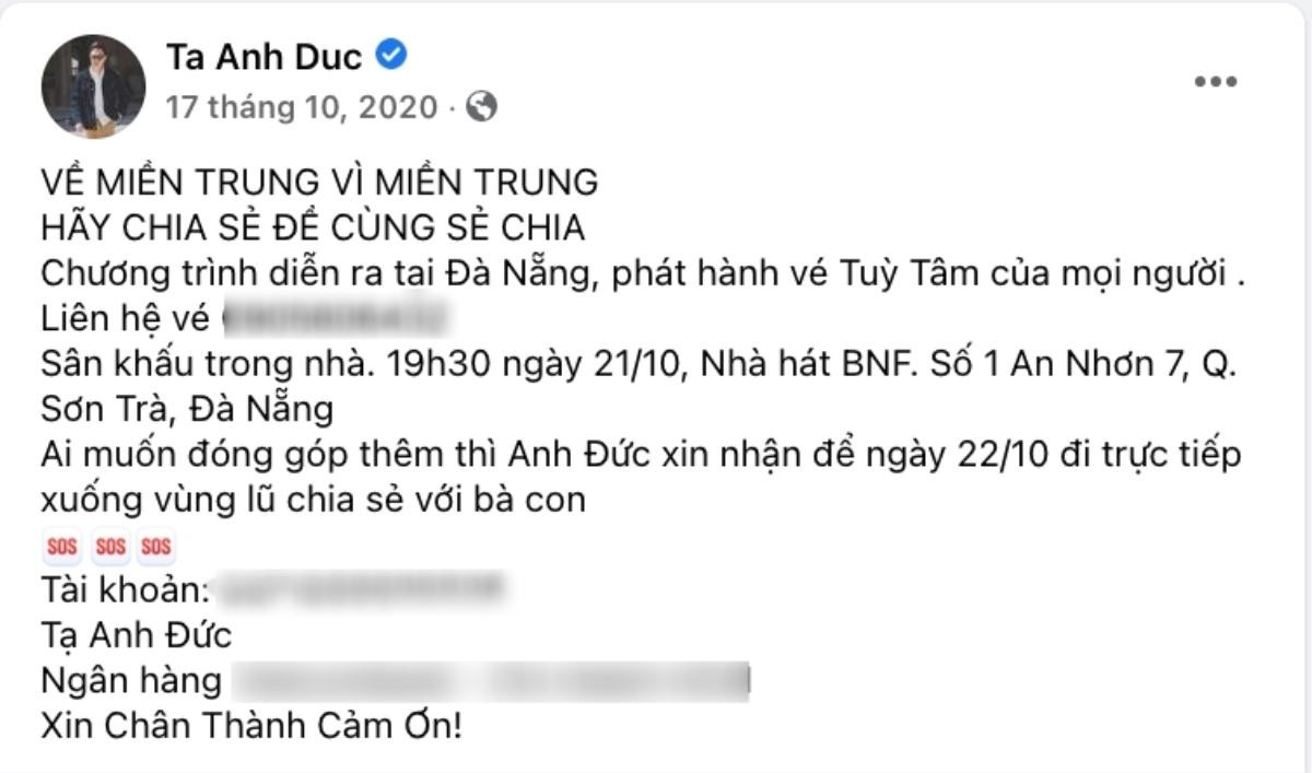 Rộ tin diễn viên hài Anh Đức xóa bài kêu gọi từ thiện, thực hư ra sao? Ảnh 2