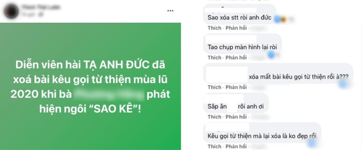 Rộ tin diễn viên hài Anh Đức xóa bài kêu gọi từ thiện, thực hư ra sao? Ảnh 1