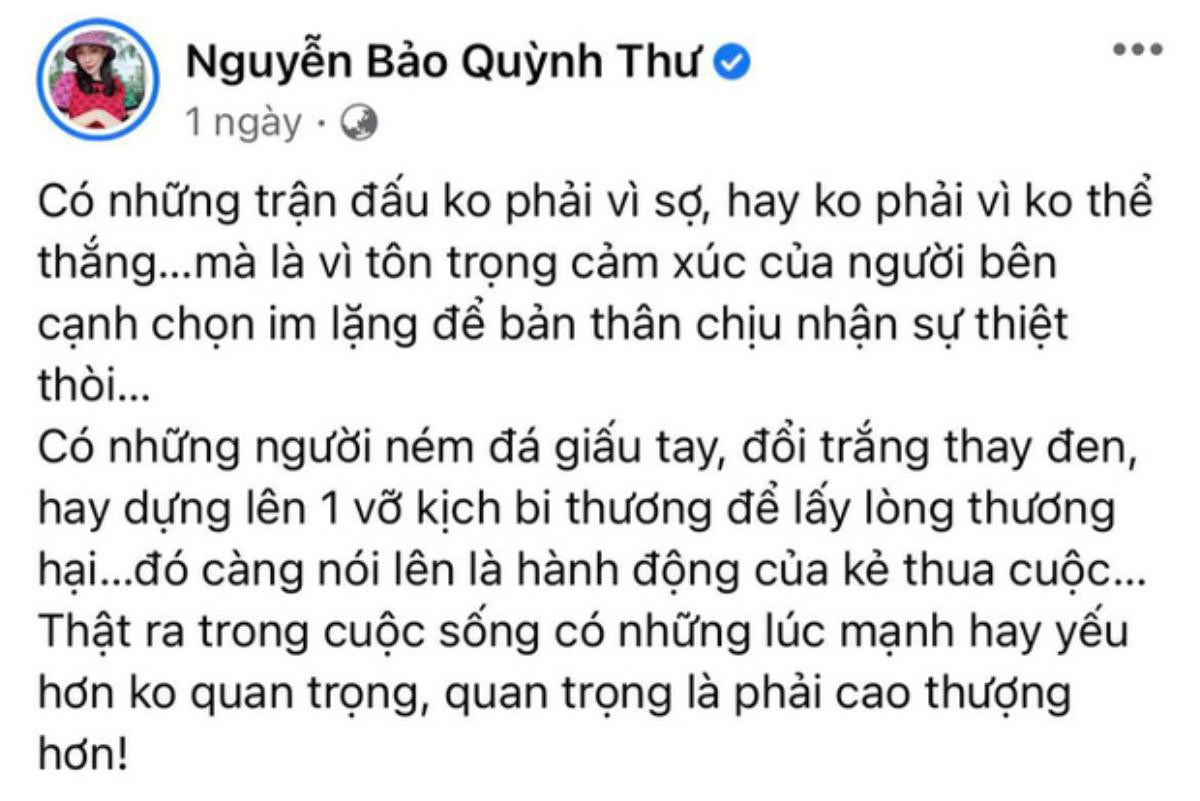 Giữa bão drama, Quỳnh Thư bất ngờ lên tiếng nhắn nhủ ai đó: 'Bớt hại người đi' Ảnh 2