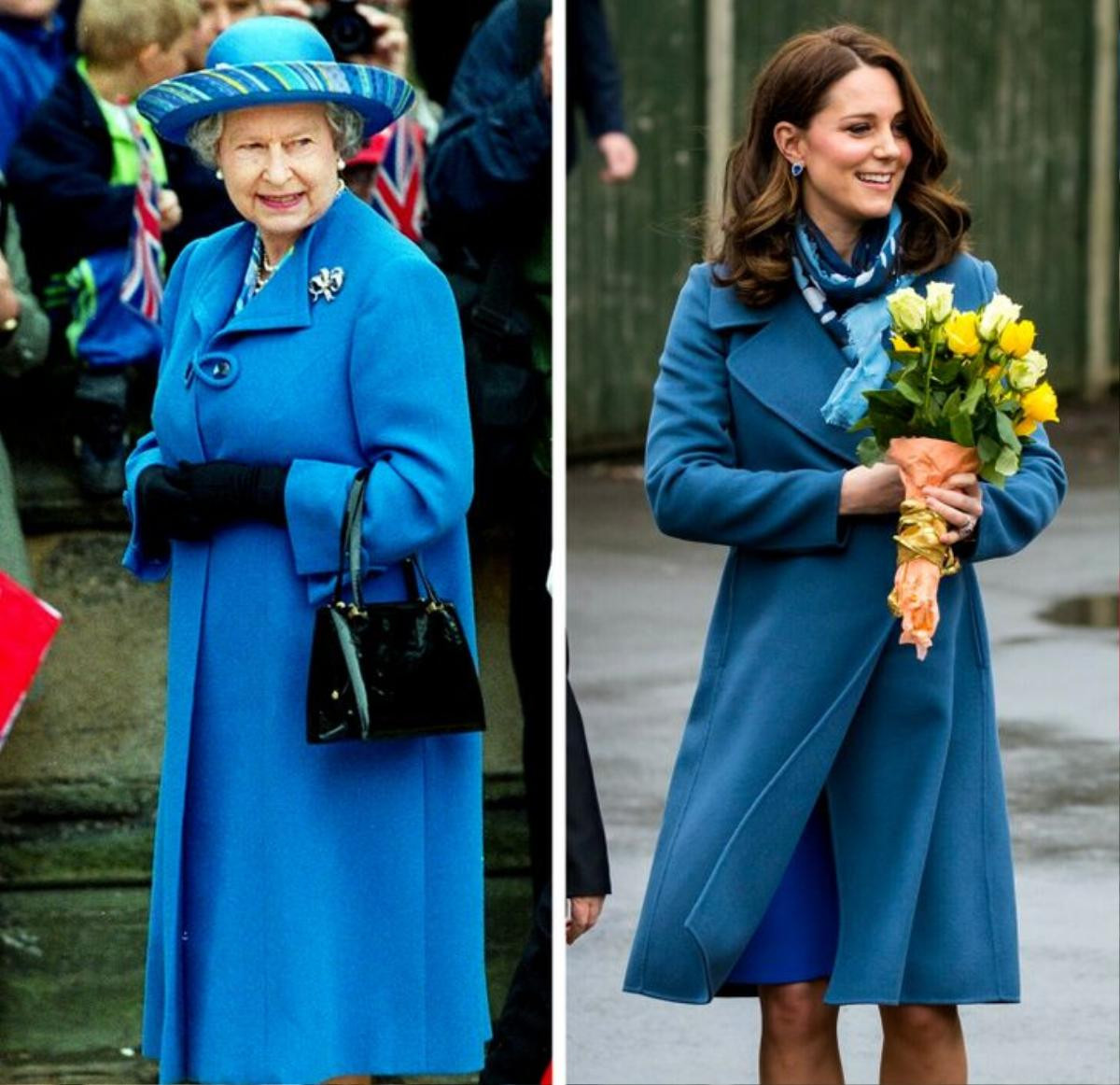 Không hổ danh cháu dâu mẫu mực, Kate Middleton liên tục mặc đồ giống Nữ hoàng Elizabeth Ảnh 12