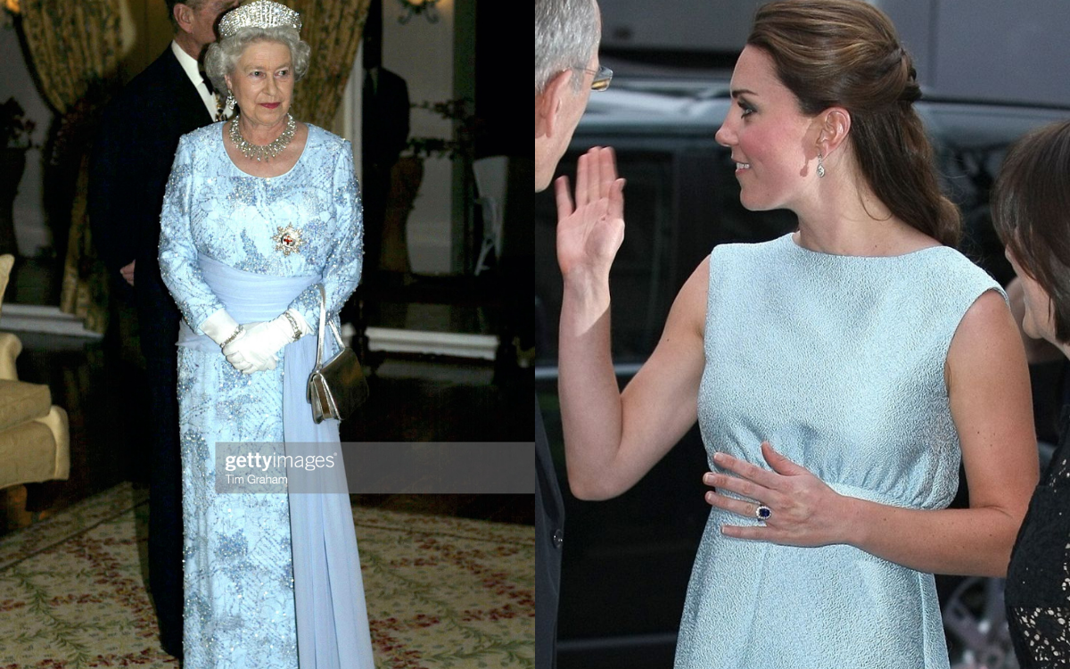 Không hổ danh cháu dâu mẫu mực, Kate Middleton liên tục mặc đồ giống Nữ hoàng Elizabeth Ảnh 3