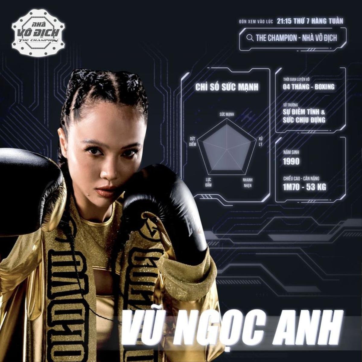 Không chịu thua kém Cường Seven, 'nàng Quyên' Vũ Ngọc Anh xác nhận tham gia đấu trường The Champion 2021 Ảnh 1