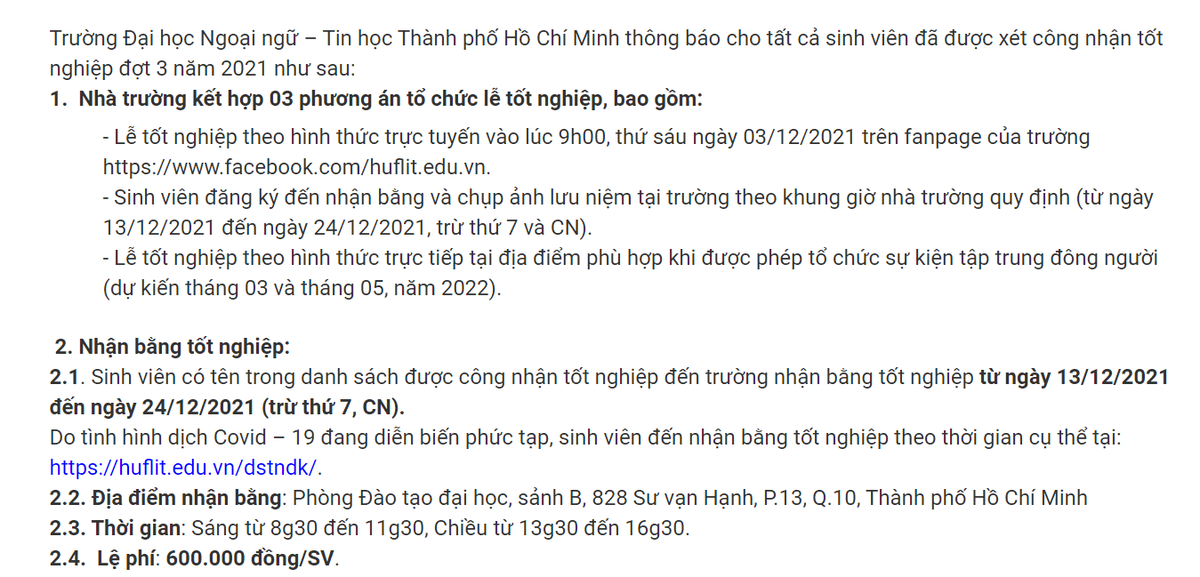 Tổ chức lễ tốt nghiệp trực tuyến nhưng vẫn thu lệ phí 600.000 đồng/sinh viên, trường đại học nói gì? Ảnh 1