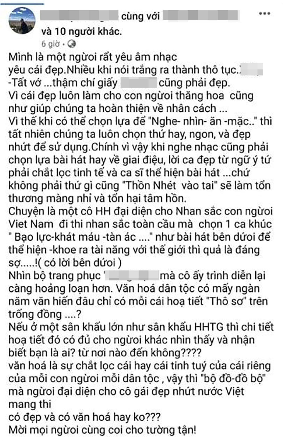 Một ca sĩ Vbiz thẳng thừng chê bai HH Đỗ Thị Hà và trang phục 'Nhụy Kiều tướng quân' là 'xấu đau xấu đớn' Ảnh 4