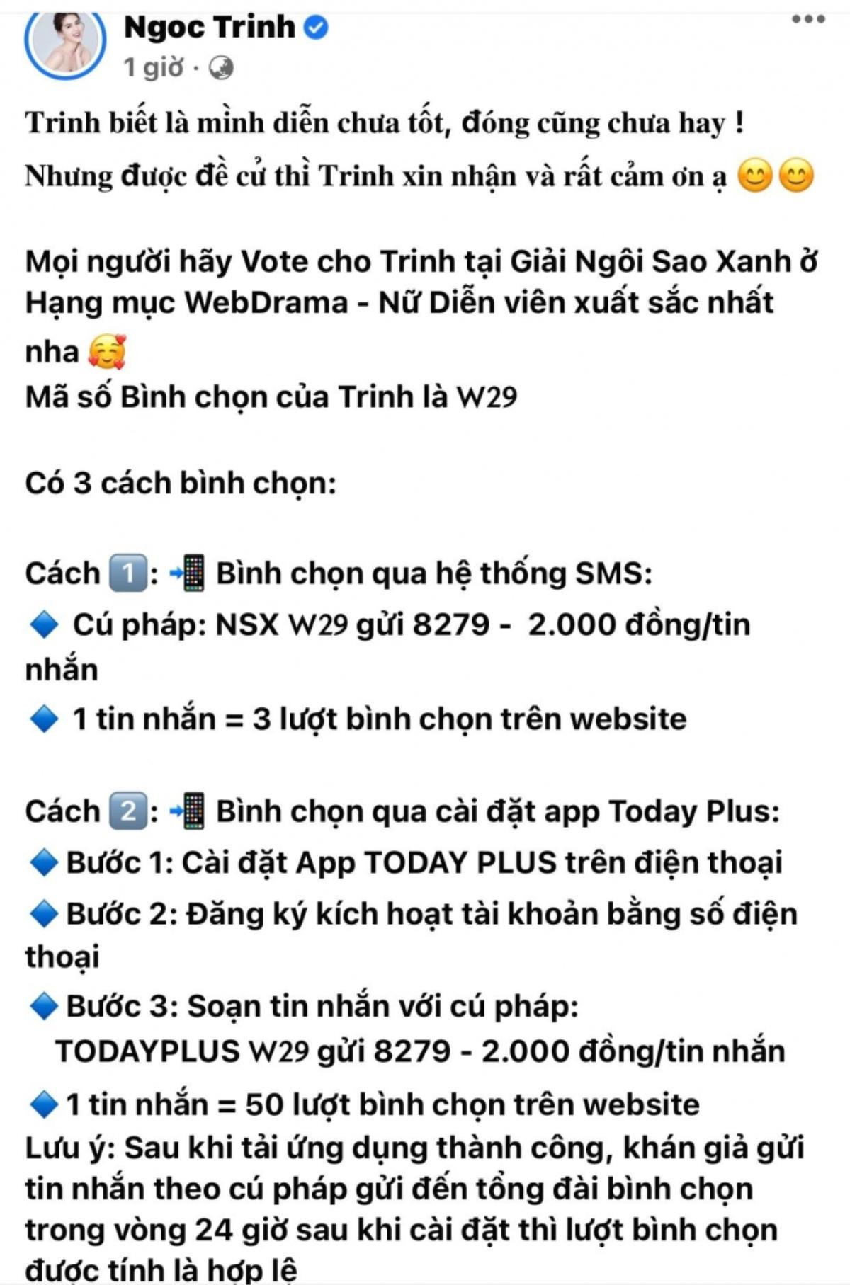 Ngọc Trinh lên tiếng giữa 'bão' chỉ trích vì lọt top đề cử tại Ngôi sao xanh 2021 Ảnh 3