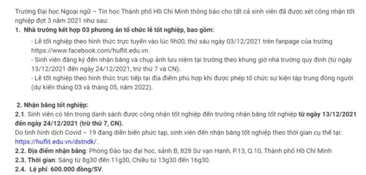 Đại học tổ chức lễ tốt nghiệp trực tuyến nhưng vẫn thu 600.000 đồng/sinh viên: 'Không nên bày vẽ ra...' Ảnh 1