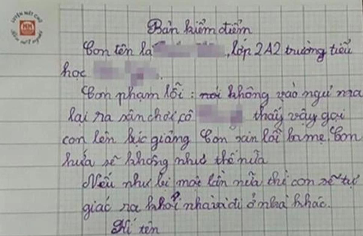 Học trò lớp 2 viết kiểm điểm, đọc đến phần lời hứa khiến cô giáo lo sợ phải đồng ý thứ lỗi ngay lập tức Ảnh 1