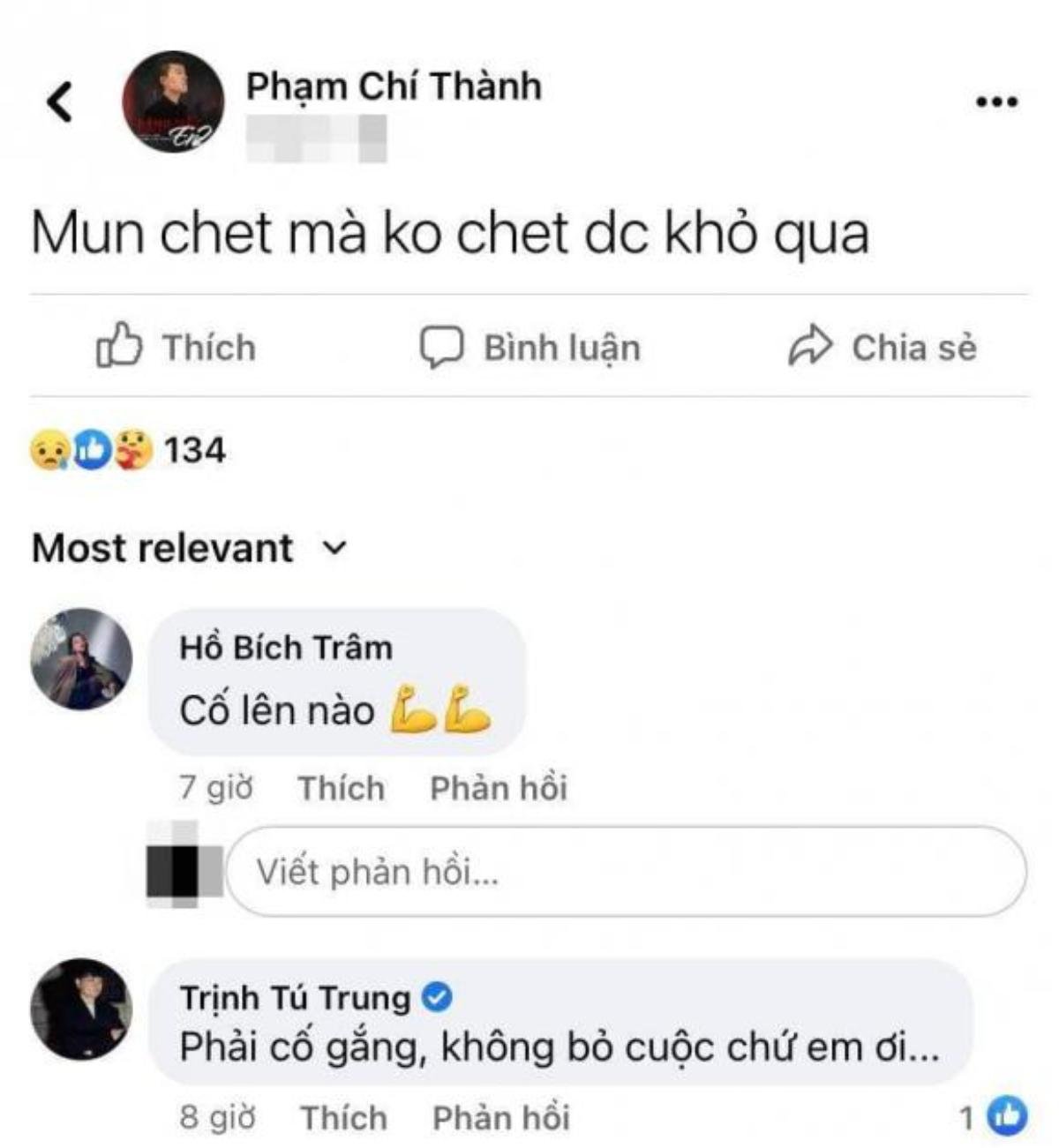 Nhiều nghệ sĩ động viên Phạm Chí Thành khi nam ca sĩ tiếp tục thông báo 'muốn chết' Ảnh 1