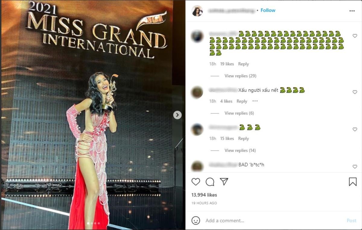 Nghi Thuỳ Tiên bị chơi xấu, netizen tràn vào trang cá nhân Miss Grand Campuchia, 'thả rắn' cho đối thủ Ảnh 3