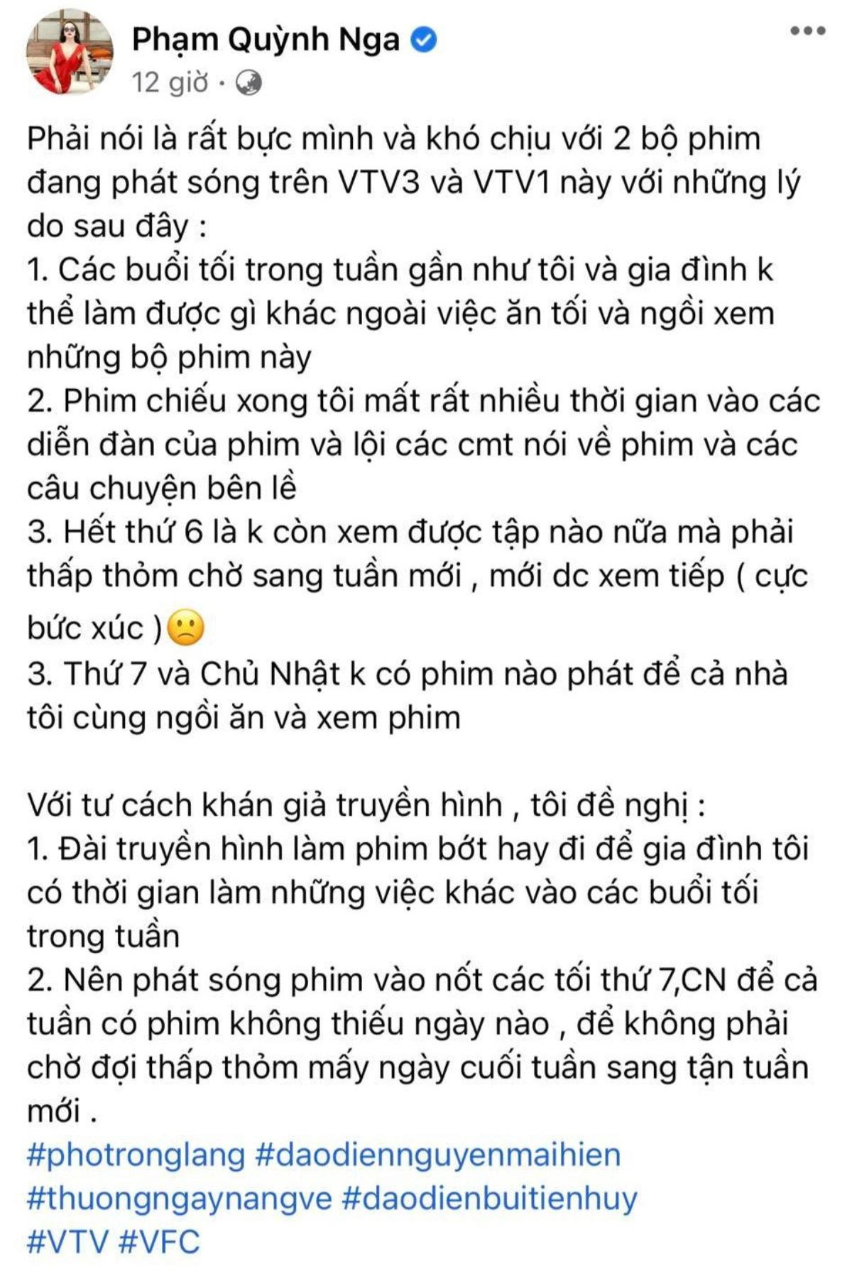 Quỳnh Nga đăng đàn khó chịu với 2 phim mới của VFC, 'kể tội' những gì mà Việt Anh tán đồng lia lịa? Ảnh 1