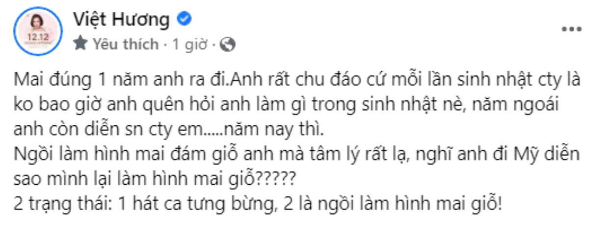 Việt Hương lần đầu chia sẻ kỉ niệm đúng một năm ngày mất cố nghệ sĩ Chí Tài Ảnh 3