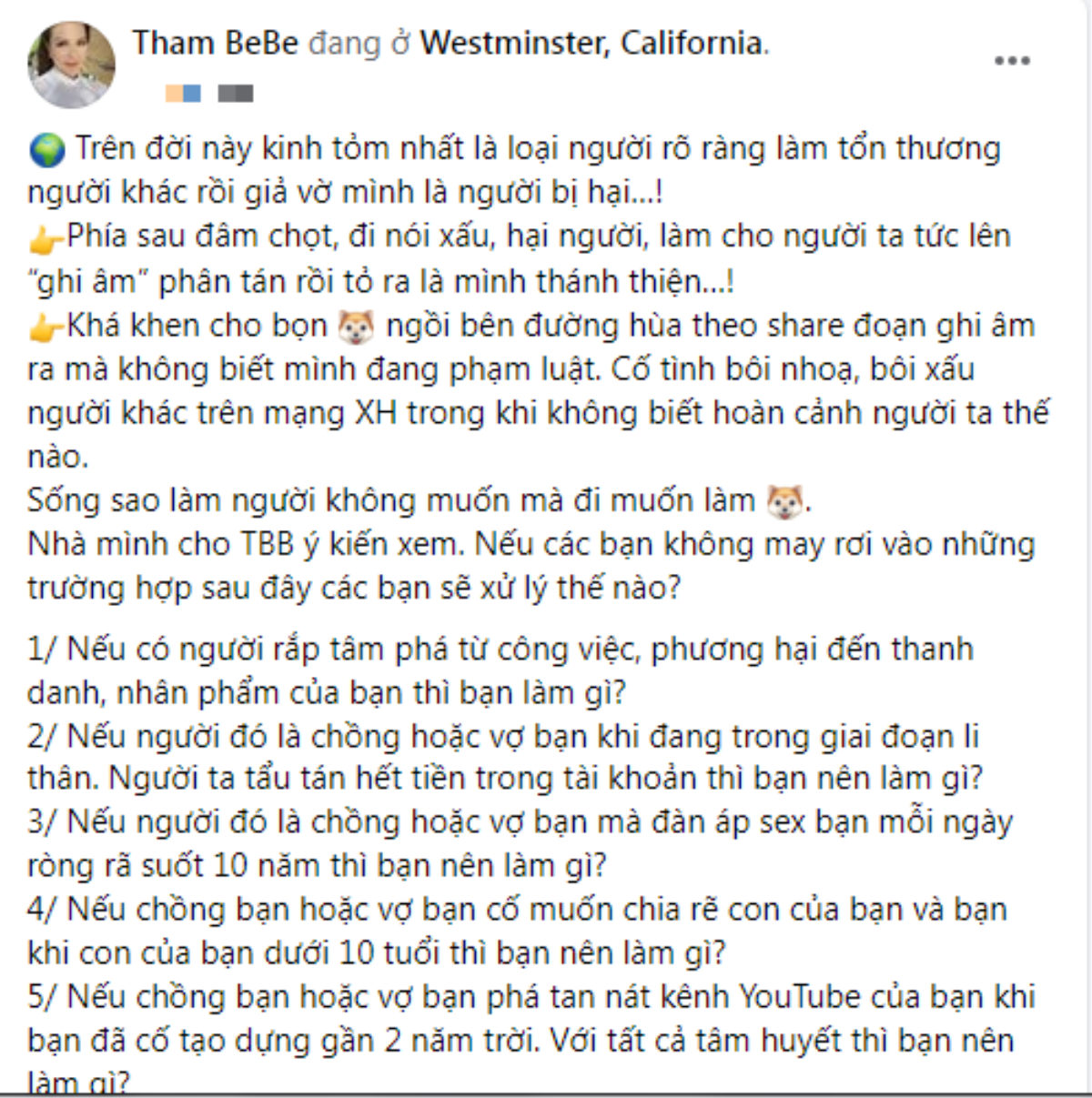 Bị chồng tố ngoại tình với Hoàng Anh, Thắm Bebe đăng đàn ẩn ý kể tật xấu của chồng doanh nhân Ảnh 4