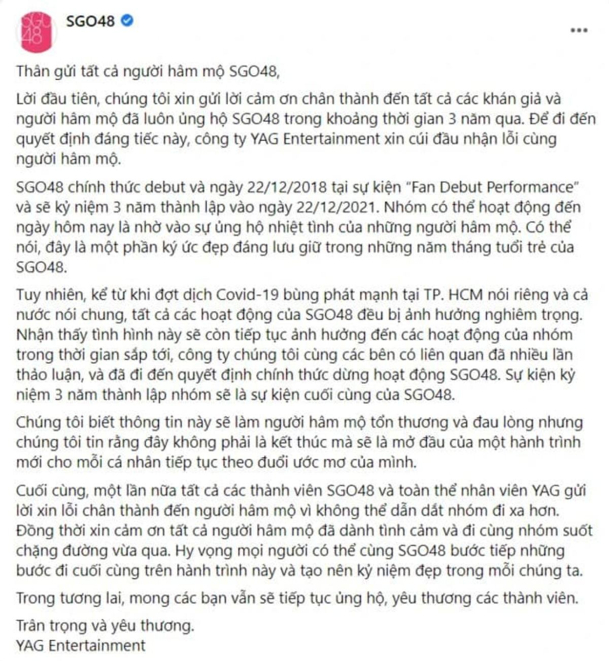 Nhóm nhạc đông thành viên nhất Vbiz SGO48 'gửi lại thanh xuân' trước khi chính thức ngừng hoạt động Ảnh 1