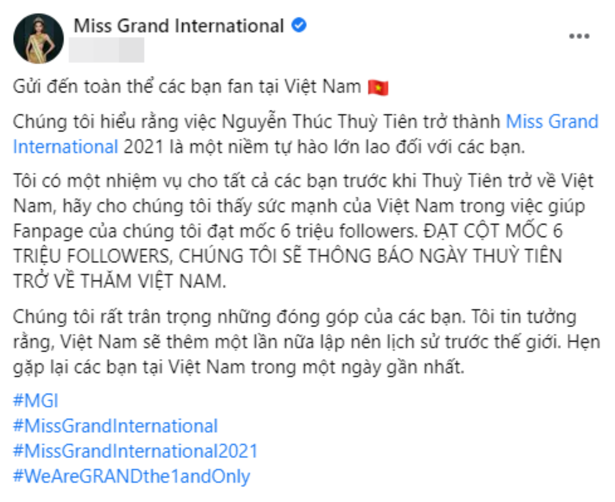 Miss Grand International chưa kịp đạt 6 triệu theo dõi, Nawat đã nôn nóng muốn về Việt Nam với Thùy Tiên Ảnh 4