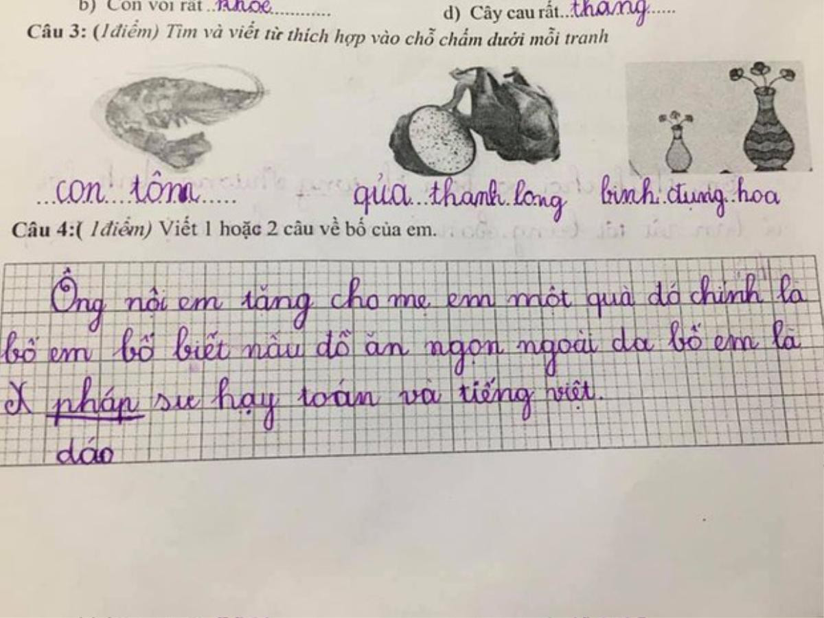 Viết văn nói về bố, cô bé khiến dân tình phải dụi mắt đọc đi đọc lại khi tả đến nghề nghiệp Ảnh 1