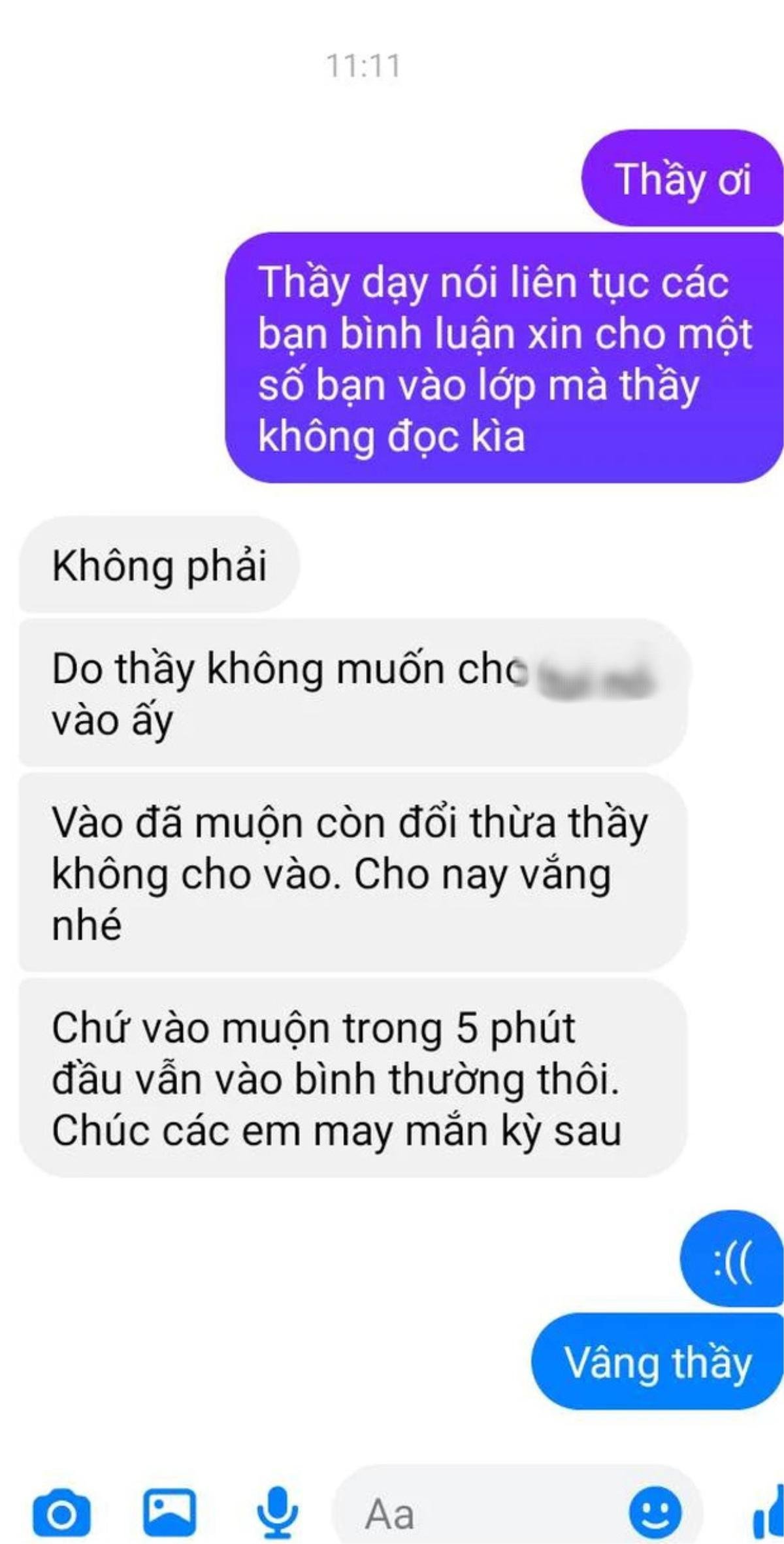 Học trò không được duyệt vào lớp học online vì trễ 15 phút, lời giải thích của thầy không ai dám ấm ức Ảnh 1