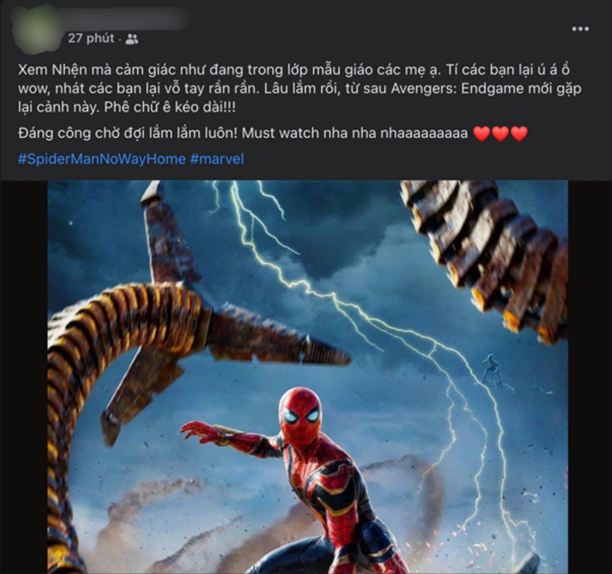 Phản ứng của khán giả sau khi ra rạp xem 'Spider-Man: No Way Home': Xuất sắc, bùng nổ hơn cả 'Endgame' Ảnh 6