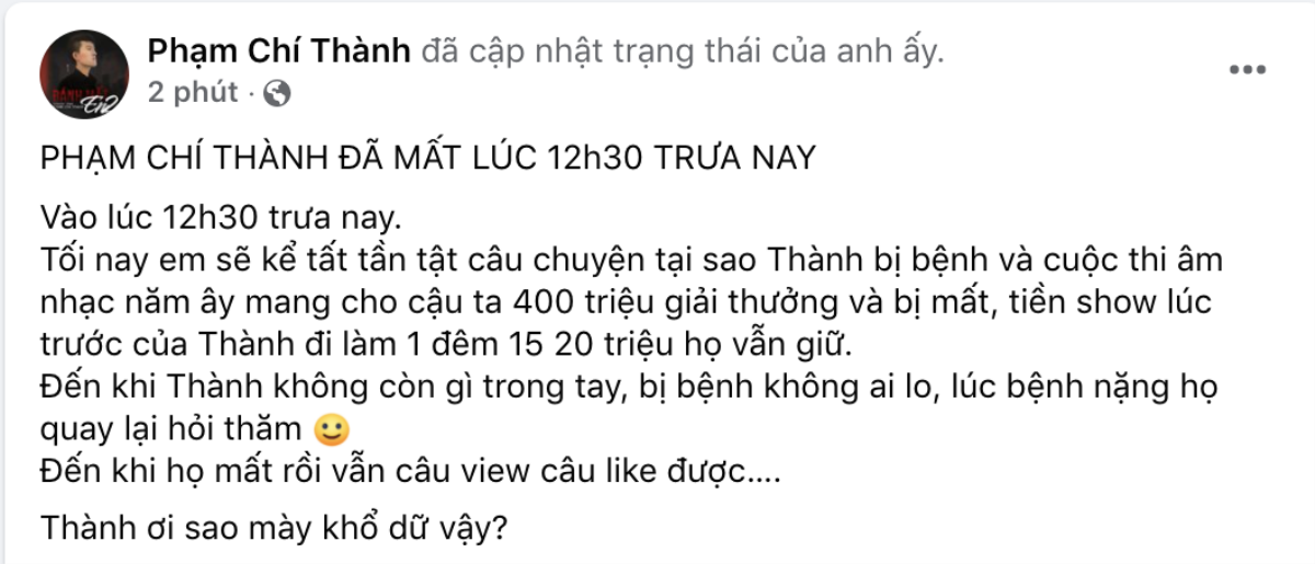 Chính thức: Thông tin tang lễ của cố ca sĩ Phạm Chí Thành Ảnh 4