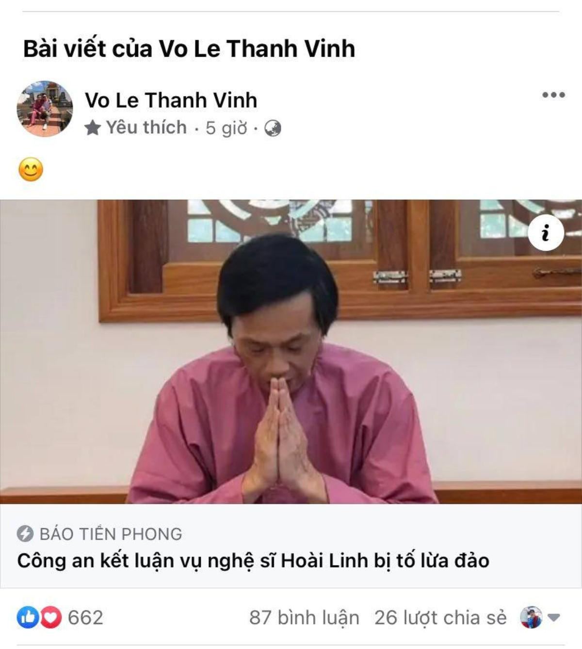 Con trai Hoài Linh và dàn sao Việt phản ứng ra sao khi danh hài không bị khởi tố? Ảnh 1