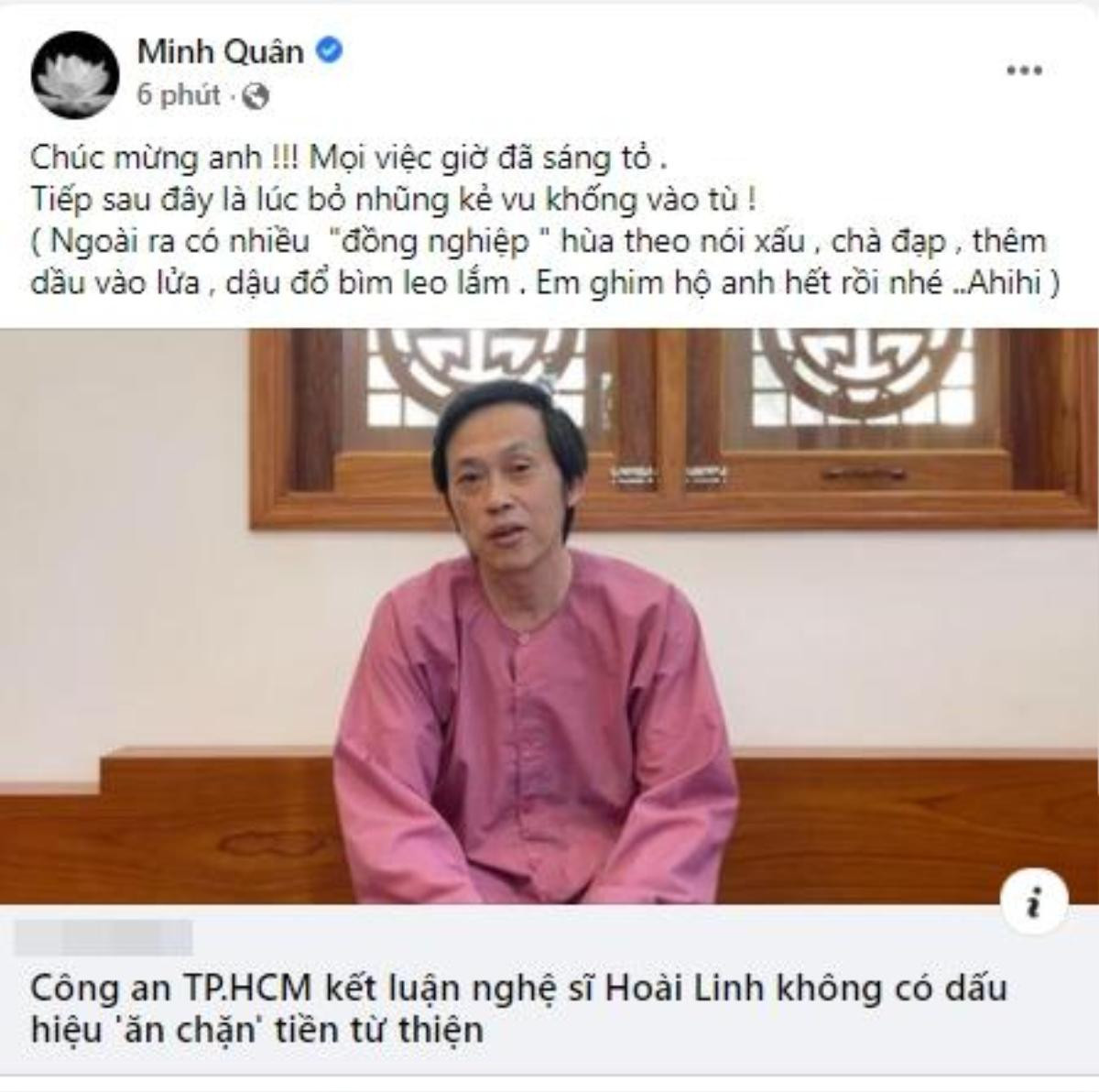 Con trai Hoài Linh và dàn sao Việt phản ứng ra sao khi danh hài không bị khởi tố? Ảnh 5