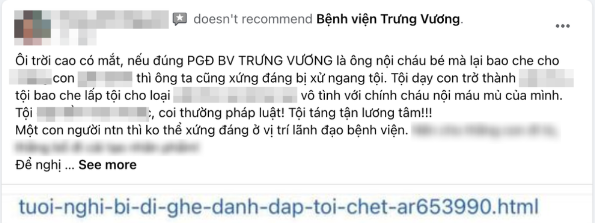 Trước thông tin PGĐ là 'ông nội cháu bé 8 tuổi tử vong do bị bạo hành', Bệnh viện Trưng Vương nói gì? Ảnh 1