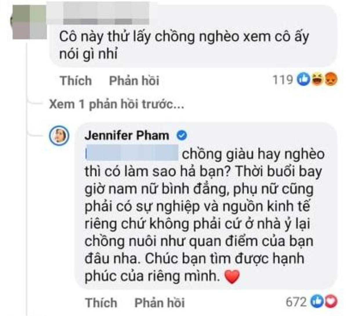 Bị mỉa mai chuyện 'lấy chồng giàu', Jennifer Phạm lập tức đáp trả cực sắc bén Ảnh 2