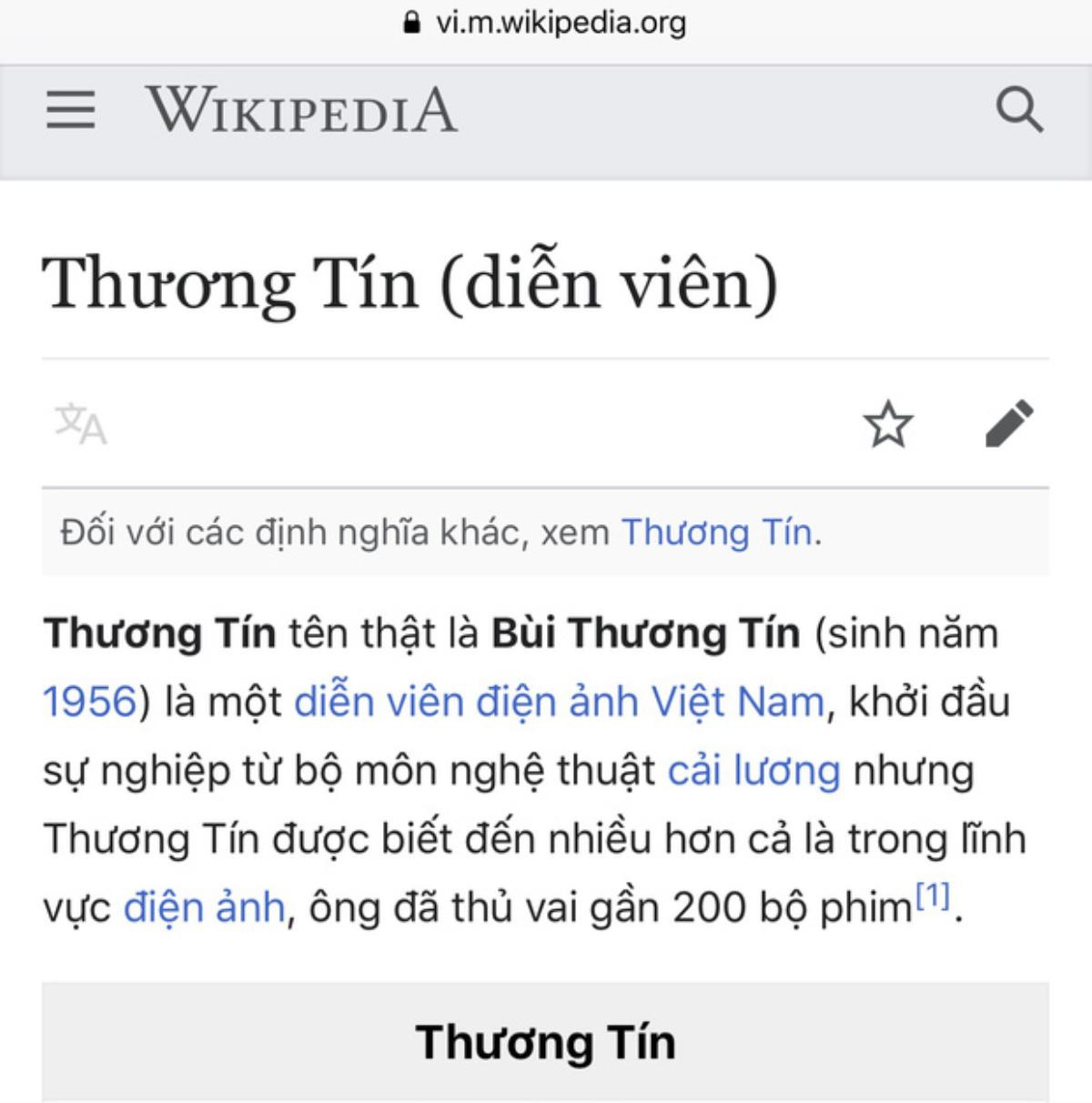 Thương Tín bất ngờ bị sửa thông tin trên Wikipedia bằng lời lẽ nặng nề: 'Một diễn viên hết thời' Ảnh 4