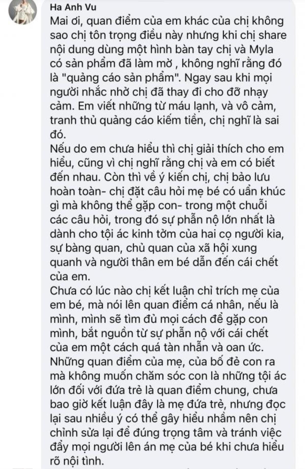 'Cãi tay đôi' với Phương Mai, Hà Anh cũng bẽ bàng xoá status và xin lỗi mẹ ruột bé gái 8 tuổi bị bạo hành Ảnh 3