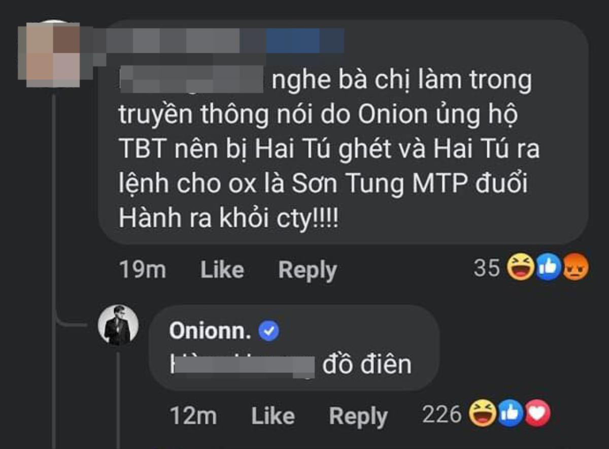 Onionn rời khỏi công ty Sơn Tùng do ủng hộ Thiều Bảo Trâm, bị Hải Tú thẳng tay 'phong sát'? Ảnh 2