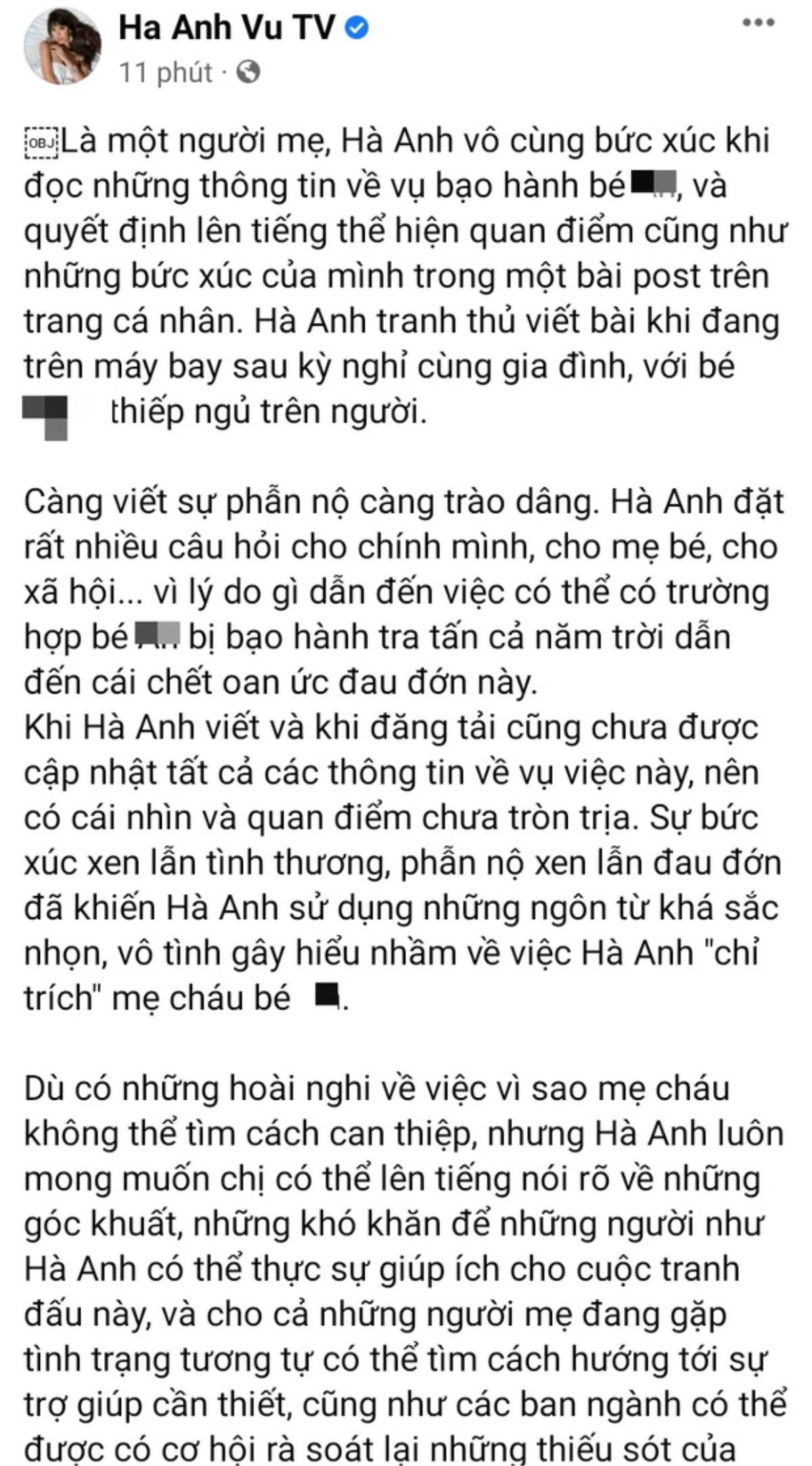 Hà Anh làm rõ nghi vấn PR sản phẩm trong chuyện bé gái 8 tuổi bị bạo hành đến tử vong? Ảnh 3