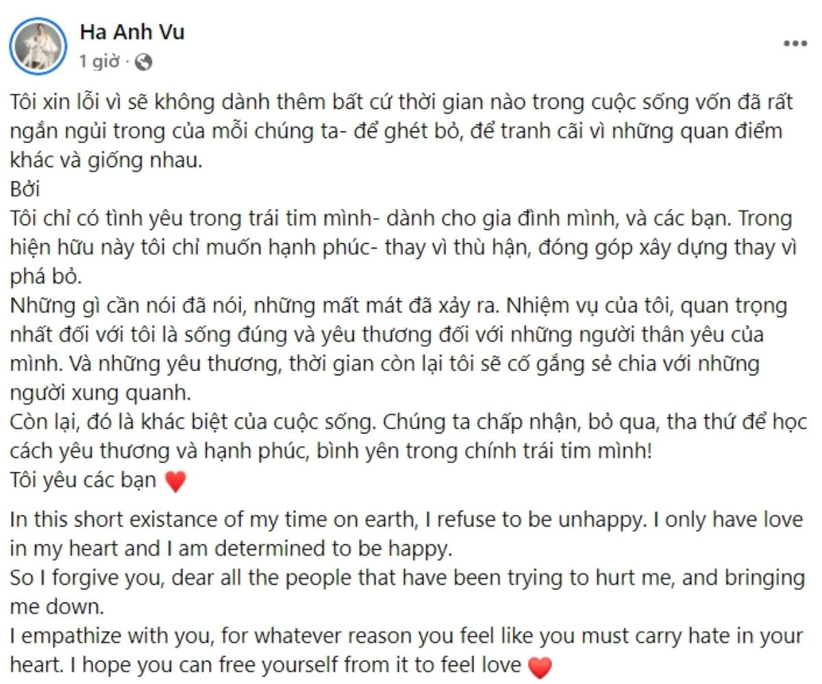 Hà Anh chính thức lên tiếng xin lỗi sau ồn ào vụ bé gái 8 tuổi, mong được 'chấp nhận, bỏ qua và tha thứ' Ảnh 1