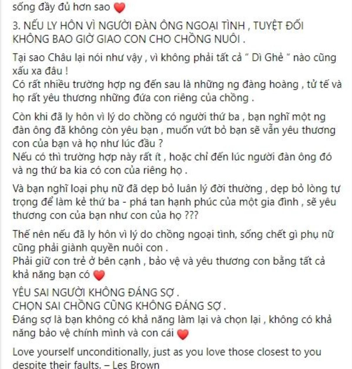 Vợ cũ Lâm Vinh Hải đưa ra chiêm nghiệm sau 'đổ vỡ': 'Ly hôn vì chồng ngoại tình, đừng giao con' Ảnh 3