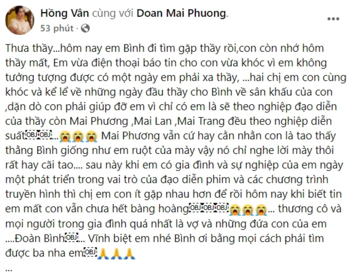 NSND Hồng Vân, Quốc Thuận đau xót trước tin đạo diễn đứng sau loạt show hẹn hò đình đám qua đời Ảnh 2