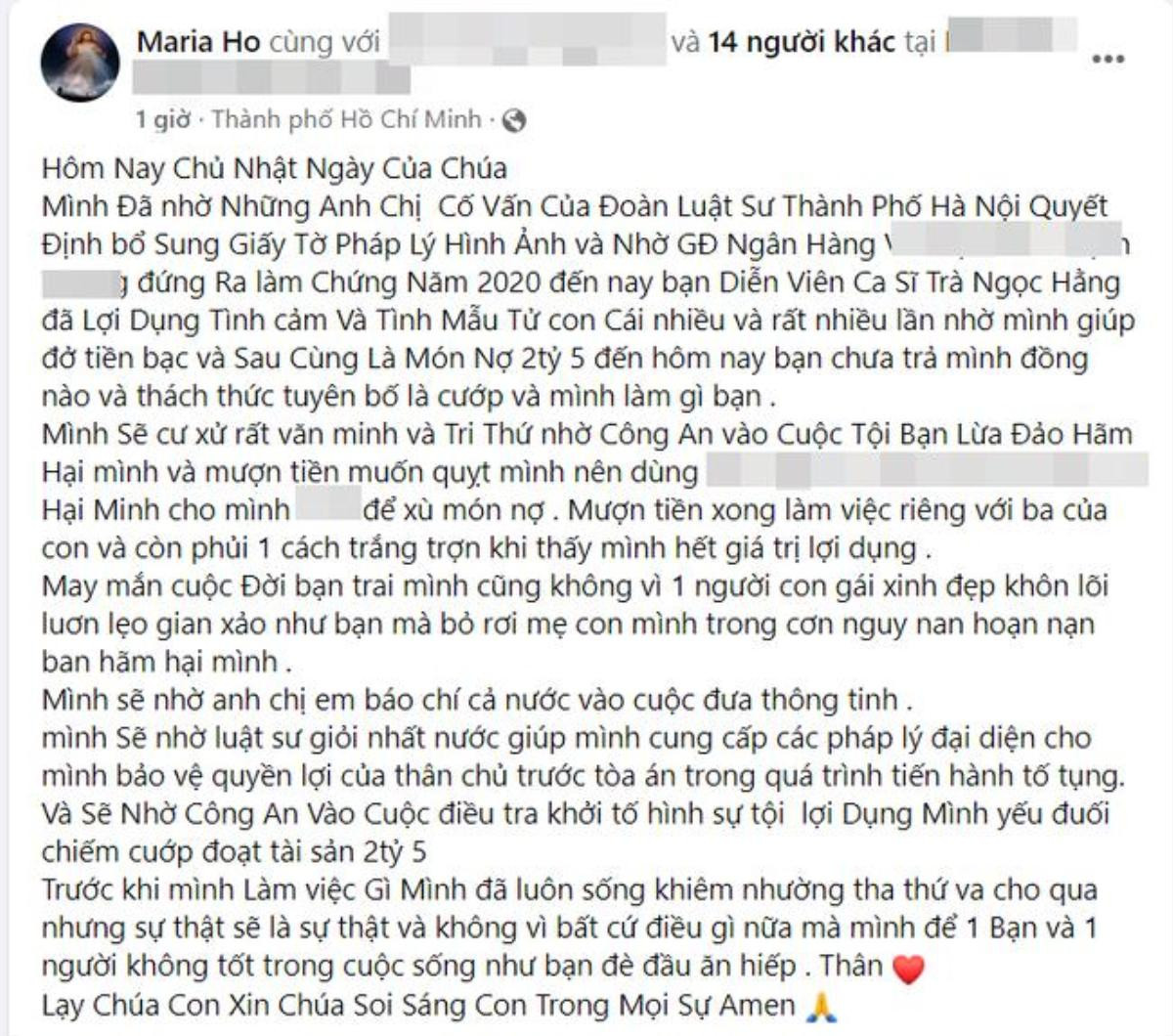 Trà Ngọc Hằng lên tiếng khi bị tố quỵt 2,5 tỷ đồng: 'Ngồi đây xem kịch của bạn tự biên tự diễn' Ảnh 1